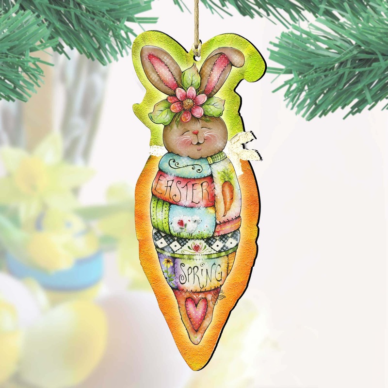 Carrot Bonney Wooden Ornaments Spring by Jamie Mills-Price – Easter Spring Decor – 8457609