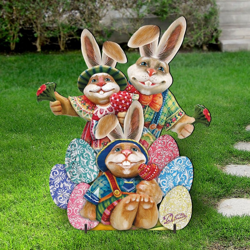 Drucker Easter Family Easter Yard Sign  by G. DeBrekht – Easter Spring Decor – 8154420-2F