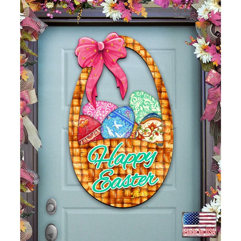 Easter Basket Easter Door Decor by G. DeBrekht – Easter Spring Decor – 8185309H
