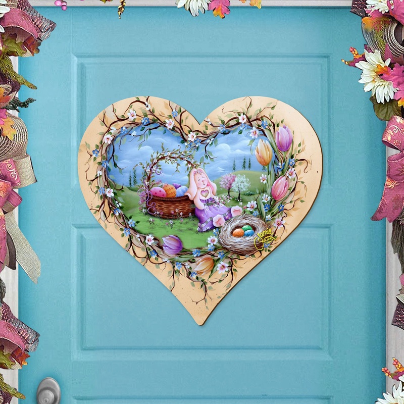 Easter Bunny Nap Easter Door Decor by Jamie Mills-Price – Easter Spring Decor – 8457706H-MP