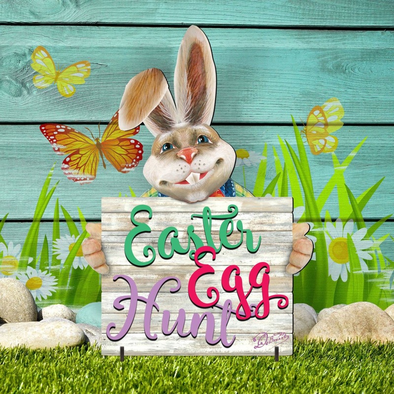 Easter Egg Hunt Bunny Yard Sign by G. DeBrekht – Easter Spring Decor – 8154423-2F