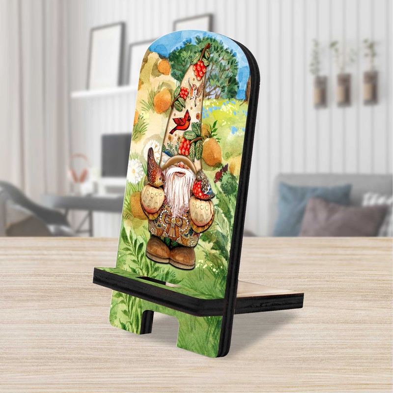 Fall Gnome Cell Phone Stand Halloween Dcor Wood Mobile Tablet Holder Charging Station Organizer – 892033