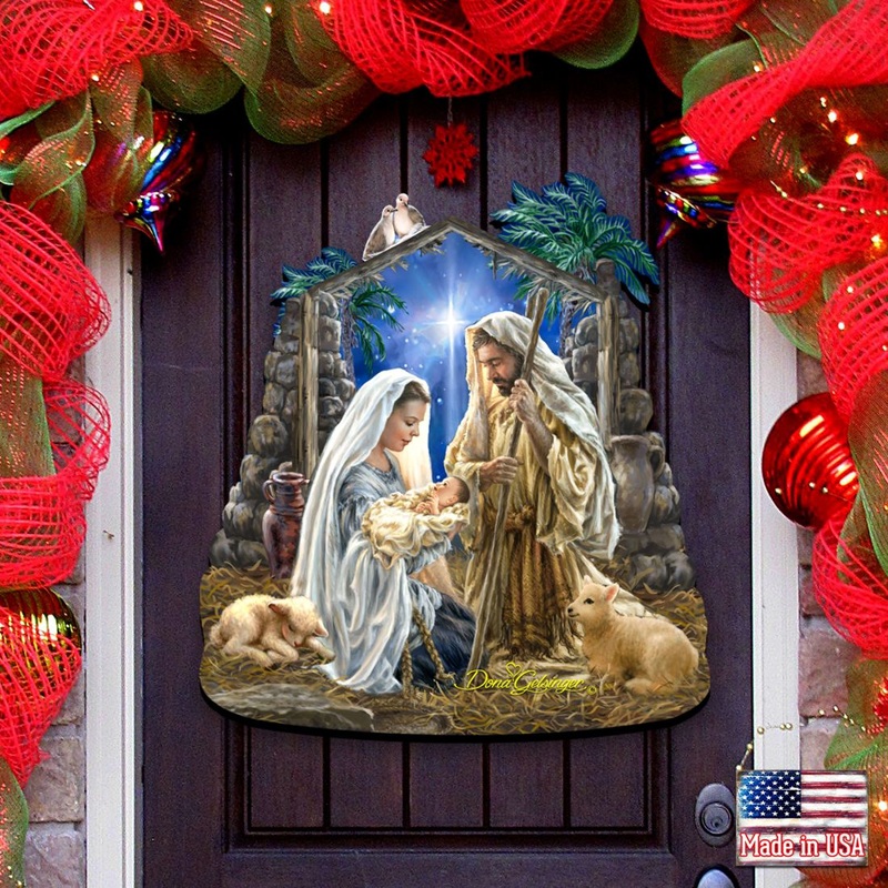 Glory to God Nativity Door Decor by D. Gelsinger – Nativity Holiday Decor – 8461010H-1722