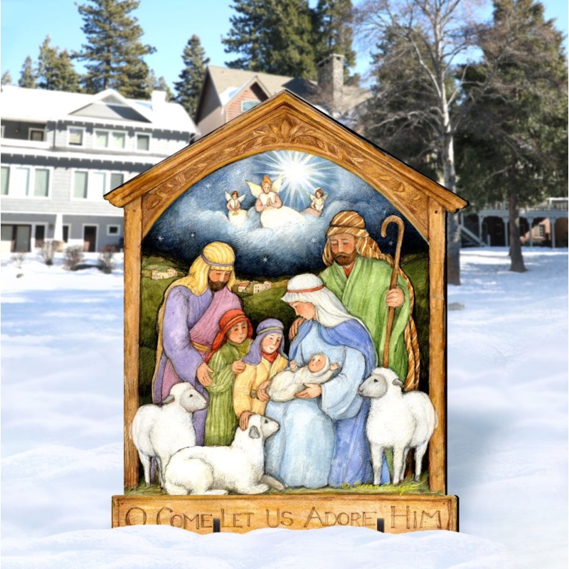 Holy Family Nativity Outdoor Decor by Susan Winget – Nativity Holiday Decor -8471112F-SW