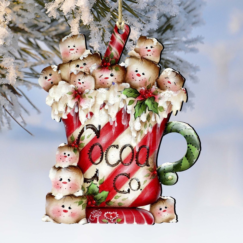 Marshmallow Cocoa Company Wooden Ornaments by Jamie Mills-Price – Christmas Decor – 8457513