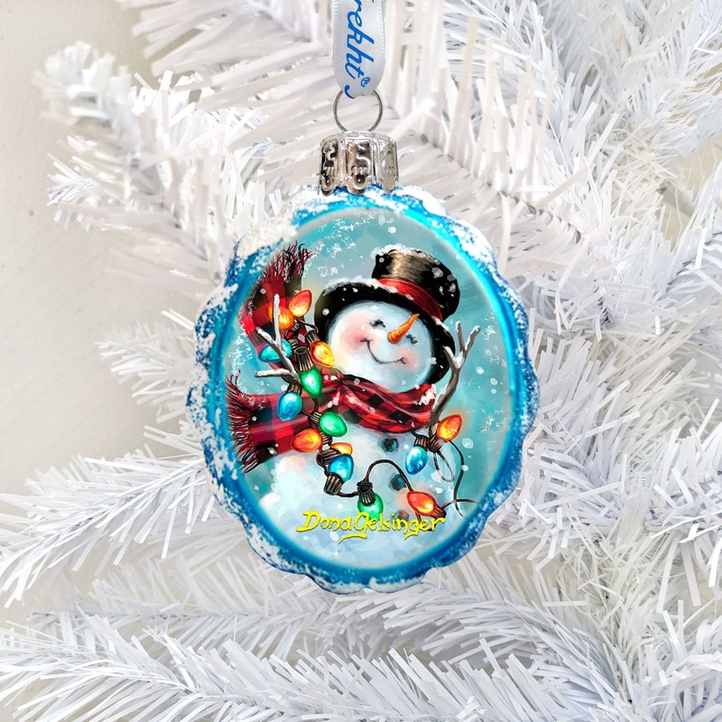 Old Fashion Snowman Mercury Glass Ornament by D. Gelsinger – Christmas Santa Snowman Decor – 778110-DG