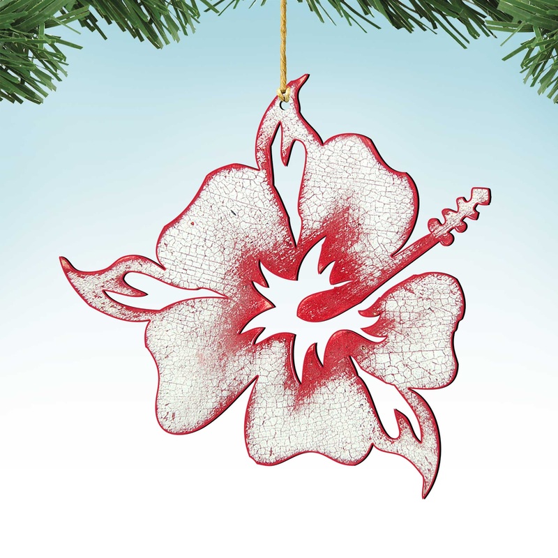 Rustic Hibiscus Flower Wooden Ornaments by Nature Wonders – Love Family Kids Decor – 8198421
