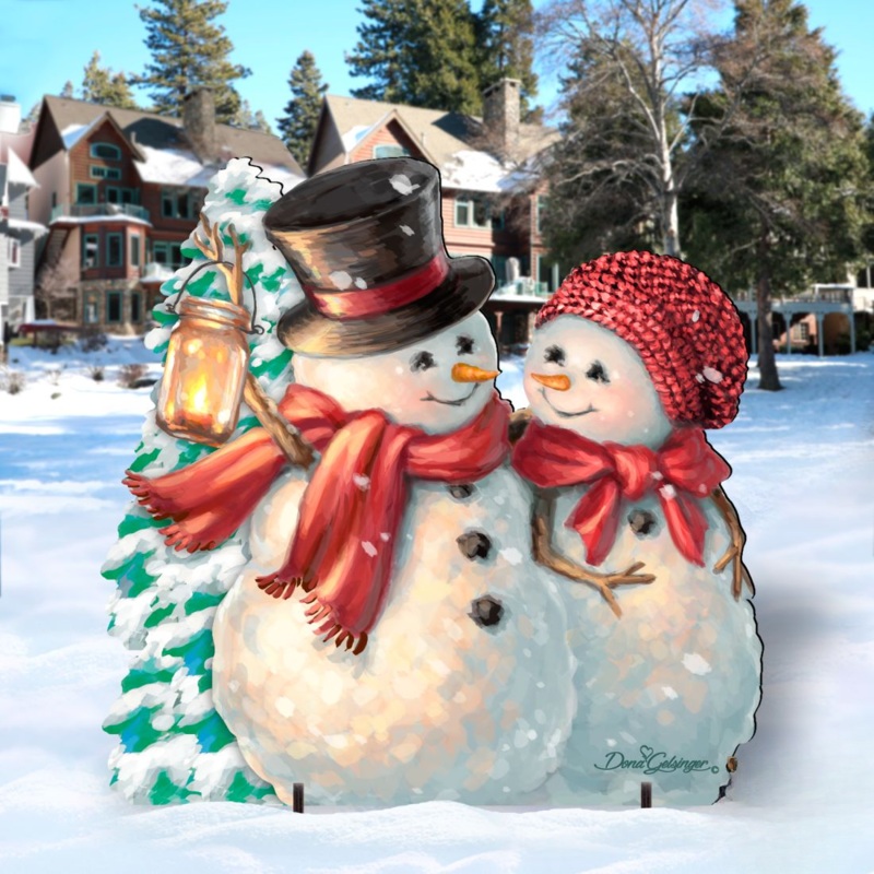 Snow Much in Love Christmas Outdoor Decor by D. Gelsinger – Christmas Santa Snowman Decor – 8461011F-1708