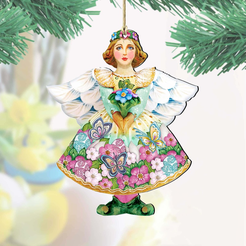 Spring Angel Wooden Ornaments by G. DeBrekht – Easter Spring Decor – 8157616