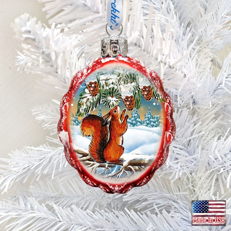 Squirrel Mercury Glass Ornament by G. DeBrekht – Wildlife Holiday Decor – 771027