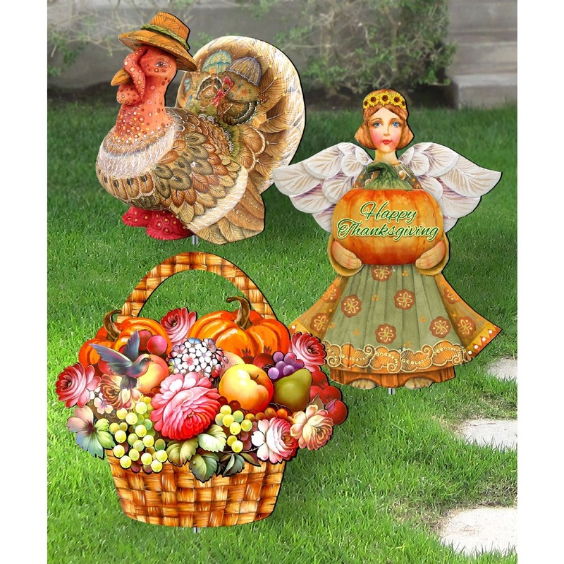 Thanksgiving Outdoor Garden Porch Walkway Set of 3 by G. DeBrekht – Thanksgiving Halloween Decor – 8120116MS3
