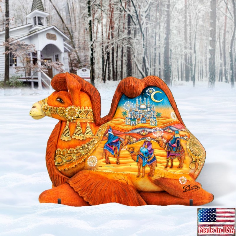 Three King Camel Nativity Outdoor Decor by G. DeBrekht – Nativity Holiday Decor – 8126519F