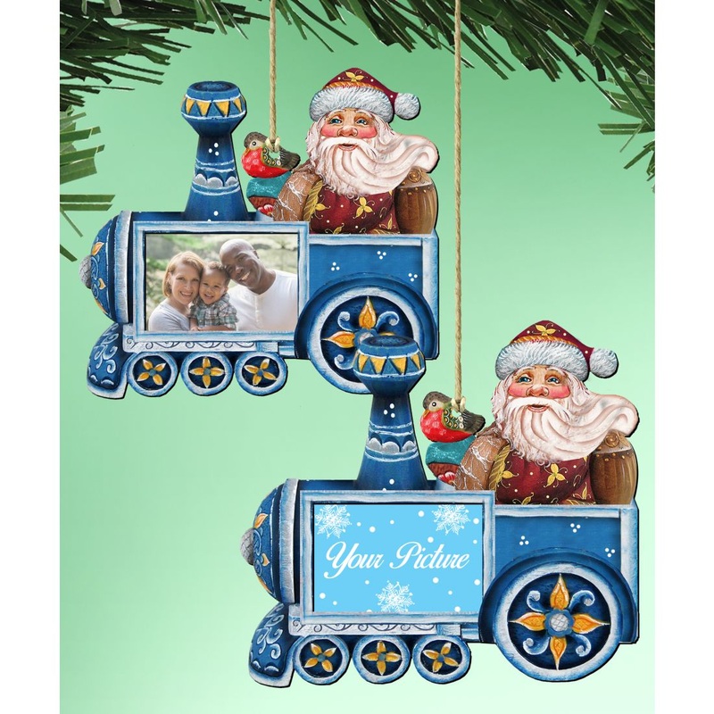 Train Ride Christmas Picture Frame Ornaments – Ornament for Photo – Christmas Santa Snowman Decor – 8129211PF
