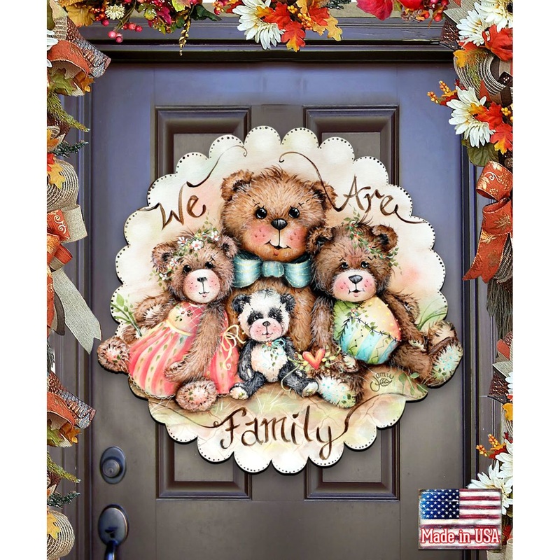 We Are Family Bears Holiday Door Decor by Jamie Mills-Price – Christmas Decor – 8457703H