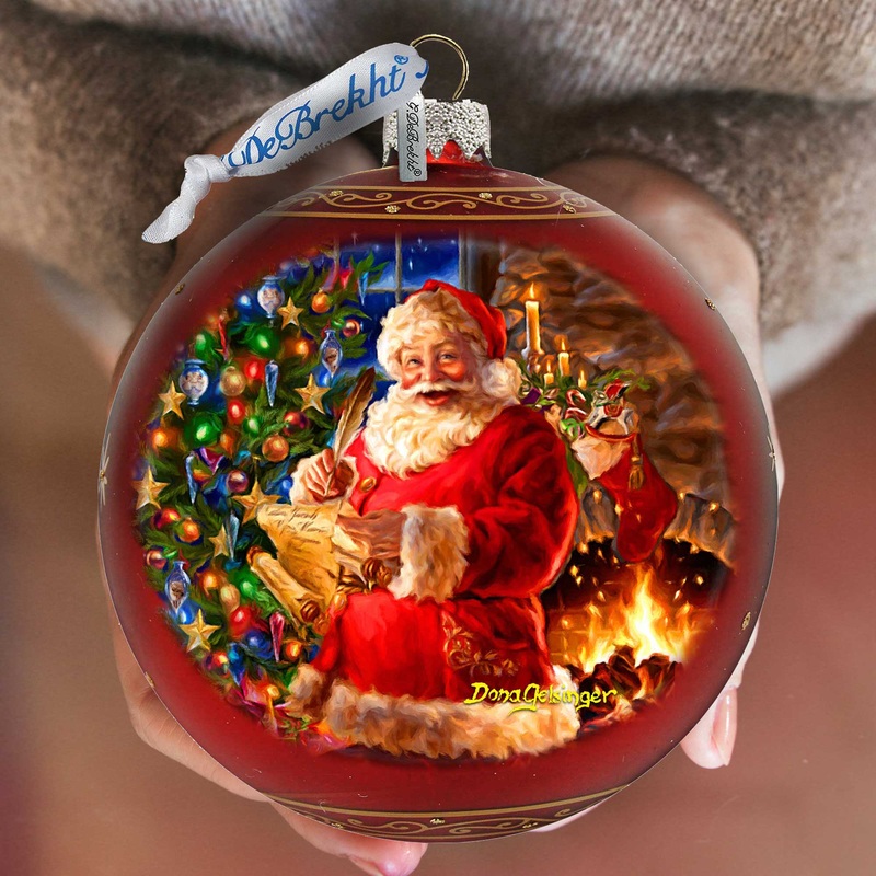 Wish List Santa Lg Glass Ornament in Red by Gelsinger – Christmas Decor – 73925R-DG