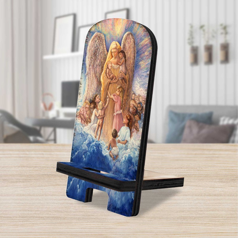 Blessing Mother Cell Phone Stand Inspirational Decor Wood Mobile Tablet Holder Charging Station Organizer by Josephine Wall – 892083-JW