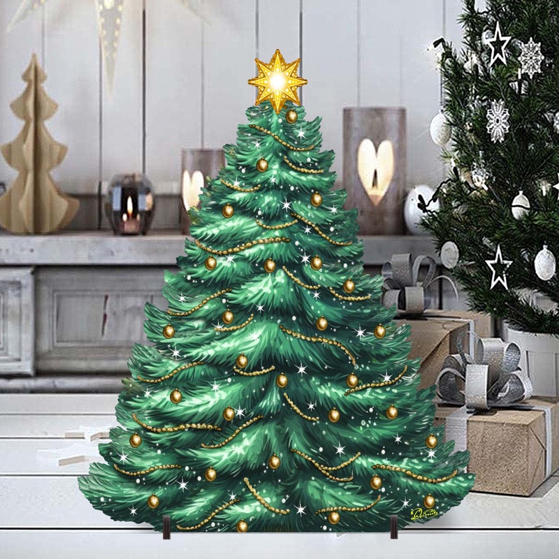Christmas Tree Outdoor Indoor Decor Wooden Christmas Decoration by G. Debrekht Christmas Decor – 8191500F
