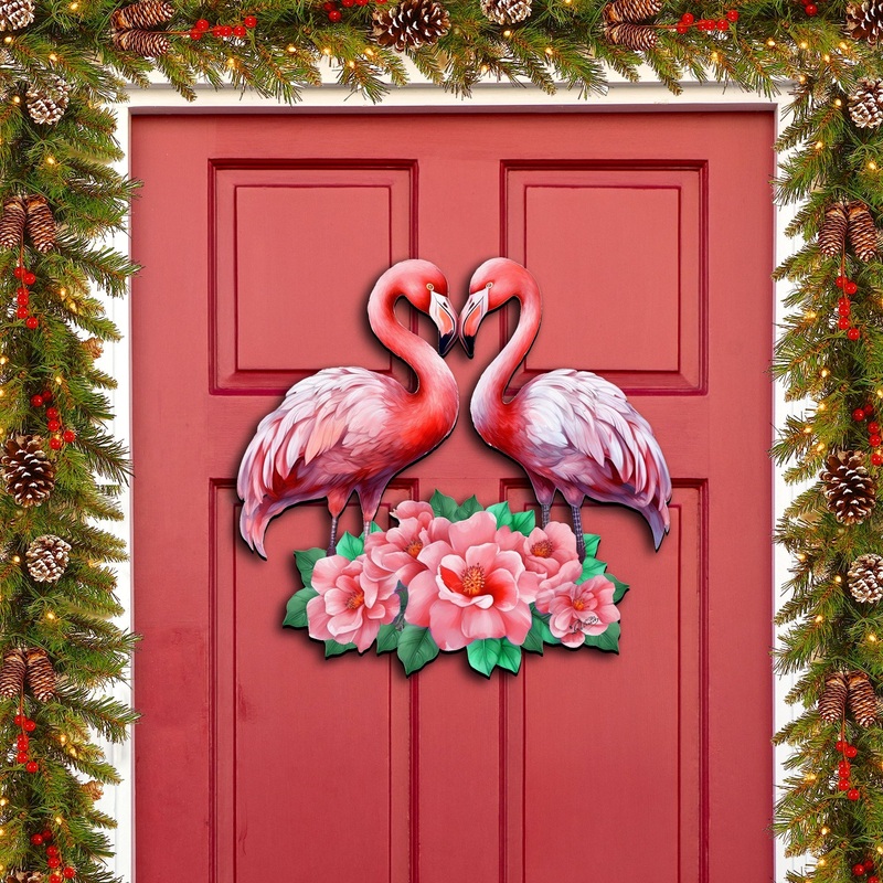Flamingos Love Holiday Door Decor by G. Debrekht – Love Kids Family Decor – 8611039H