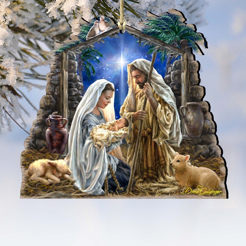 Glory to God Wooden Ornaments by Gelsinger – Nativity Holiday Decor – 8161010-1722