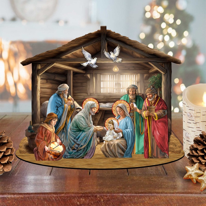 Nativity Scene Decorative Village Set by G. Debrekht Nativity Holiday Decor – 852763