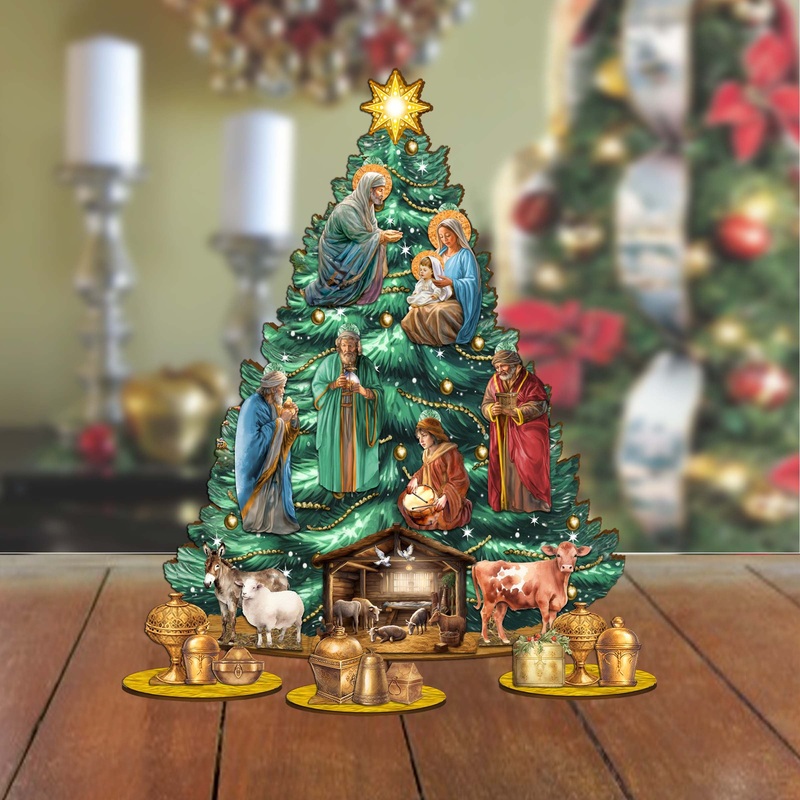 Regal Nativity Christmas Tree Set by D. Gelsinger Christmas Dcor – 8091503-3