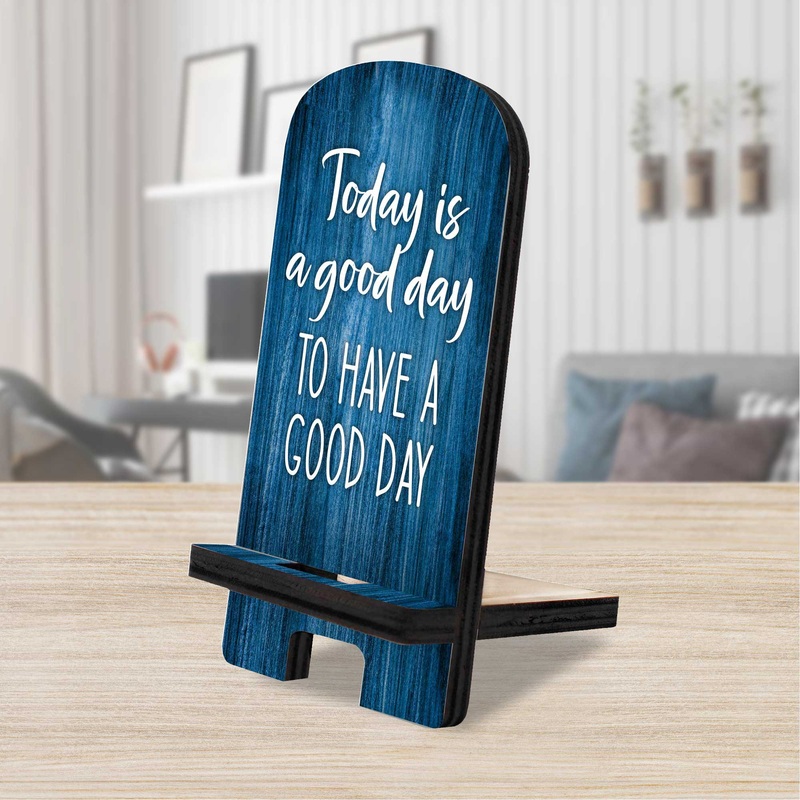 Today is a Good Day Cell Phone Stand Family Decor Wood Mobile Tablet Holder Charging Station Organizer – 892064