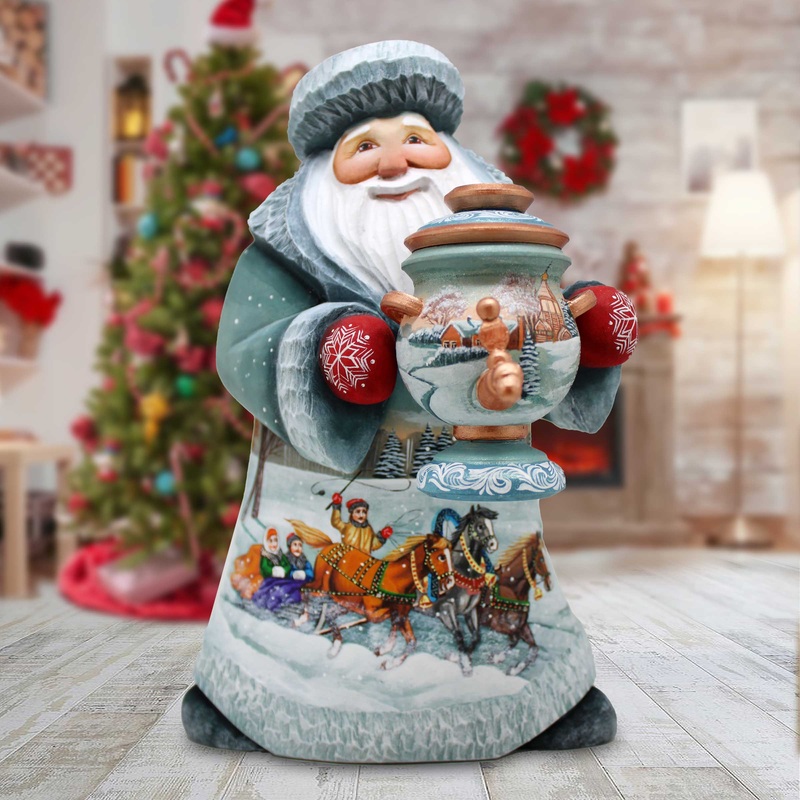 Welcome Christmas Santa Hand-Painted WOODCARVED Masterpiece by G. DeBrekht – Christmas Decor – 821715