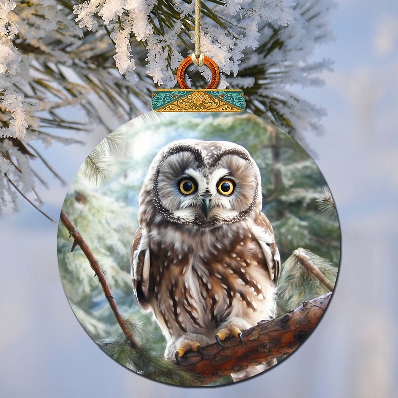 Alaskan Arctic Owl Wooden Ornaments by  – Wildlife Holiday Decor – 870050