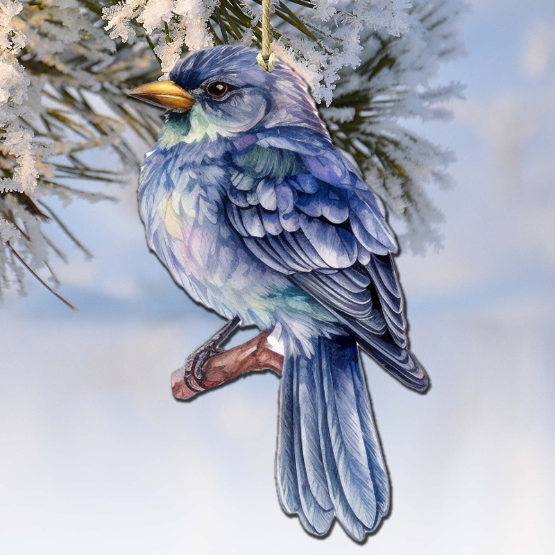 Alaskan Bluebird Wooden Ornaments by  – Wildlife Holiday Decor – 8710005-2