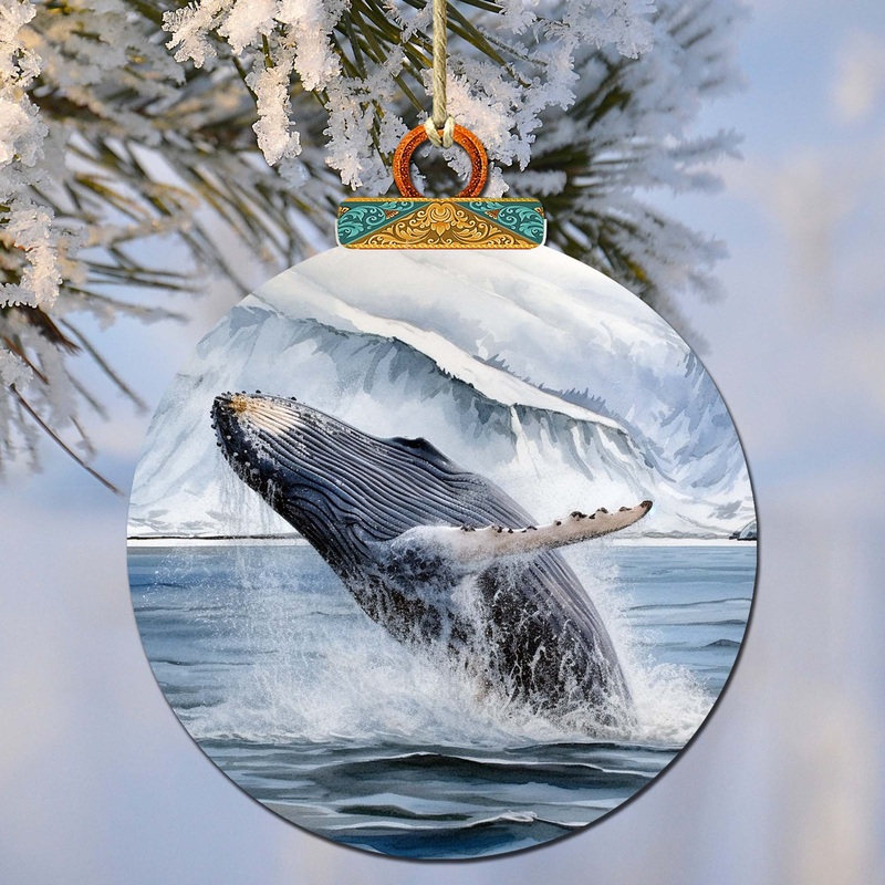 Alaskan Humpback Whale Harmony Wooden Ornaments by  – Wildlife Holiday Dcor – 870079