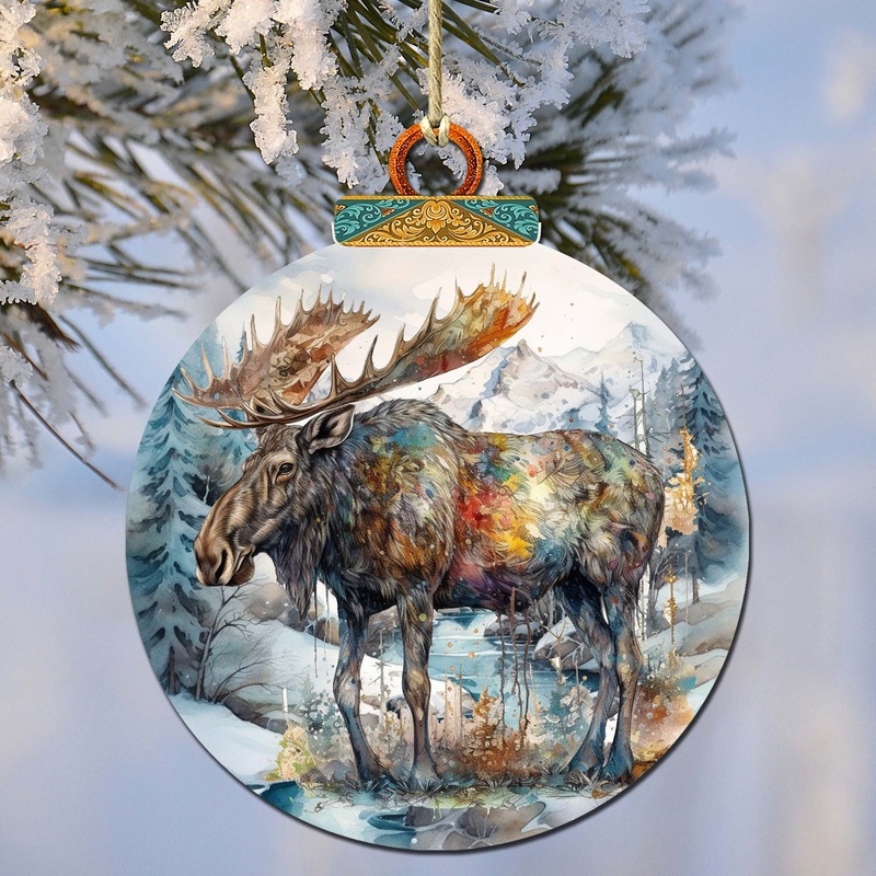 Alaskan Majestic Moose Wooden Ornaments by  – Wildlife Holiday Dcor – 870053