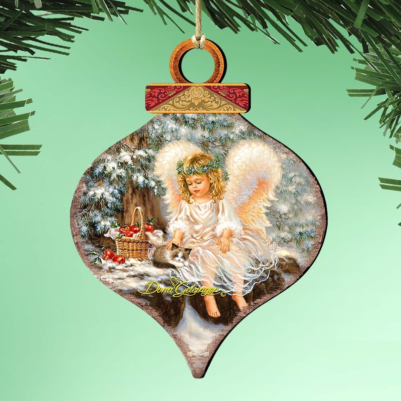 Angel Cardinal Wooden Ornaments – Tree Ornament by Gelsinger – Nativity Holiday Decor – 8031120-0718