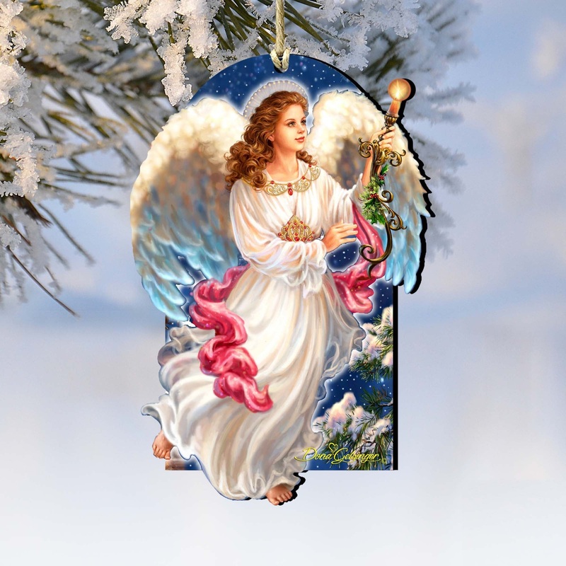 Angel of the Light Wooden Ornaments by Gelsinger – Nativity Holiday Decor – 8161036-1322