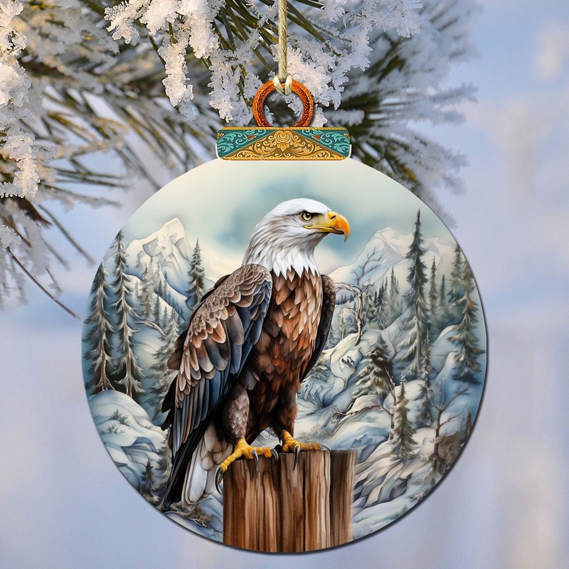 Bald Eagle in Alaska Wooden Ornaments by  – Wildlife Holiday Decor – 870061