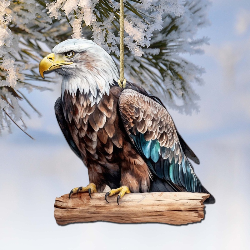 Bald Eagle Wooden Ornaments by  – Wildlife Holiday Decor – 8710101-2