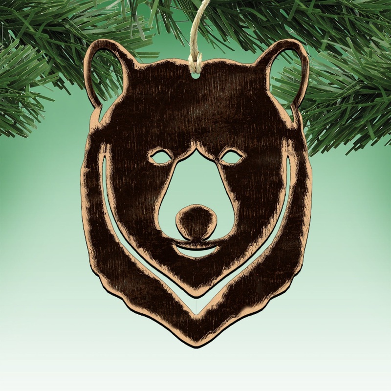 Bear Face Wooden Rustic Ornaments – Set of 3 992144