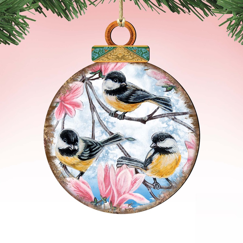 Birds Ball Wooden Ornaments by G. DeBrekht – Christmas Decor – 8025222