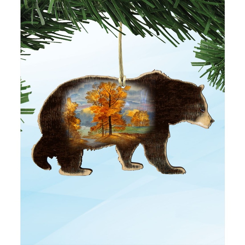 Black Bear Wooden Ornaments – Tree Ornament by G. DeBrekht – Wildlife Holiday Decor – 8198215-2