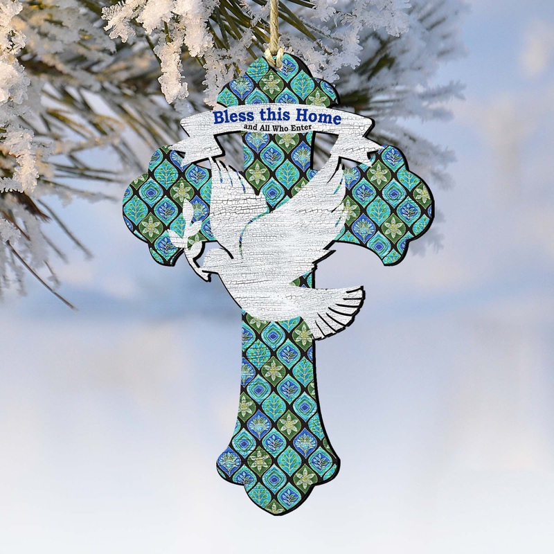 Blessings Cross Wooden Ornaments by G. DeBrekht – Nativity Holiday Decor – 8191163