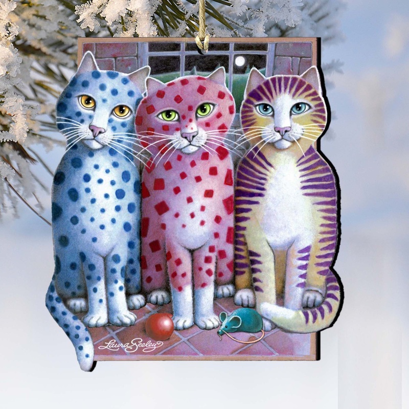 Board Meeting Wooden Ornaments Pets by Laura Seeley – Pets Dog and Cats Decor – 8512051-LS