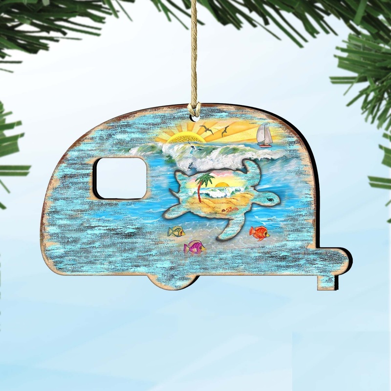 Camper Woodsy Wooden Ornaments by G. DeBrekht – Wildlife Holiday Decor – 8198431