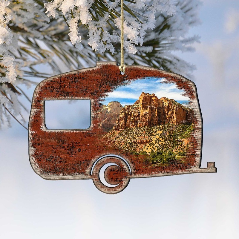 Camper Woodsy Wooden Ornaments by G. DeBrekht – Wildlife Holiday Decor – 8198431-2