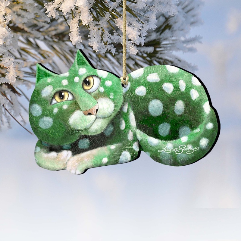 Cash Is King Cat Wooden Ornaments by Laura Seeley – Pets Dog and Cats Decor – 8512061-LS