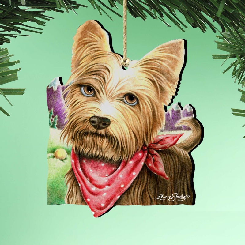 Charming Dog and Cat Wooden Ornaments for Pets – A Refreshing Drink by Laura Seeley – Product Code 8511020-LS