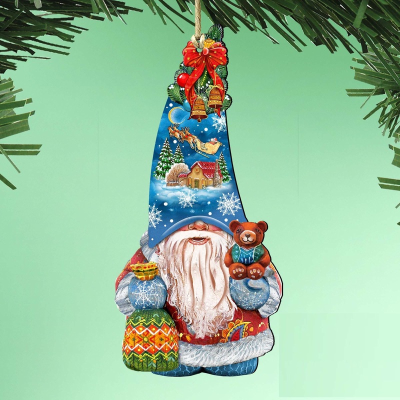 Christmas Gnome Dwarf Wooden Ornaments by G. DeBrekht – Christmas Decor – 8611012