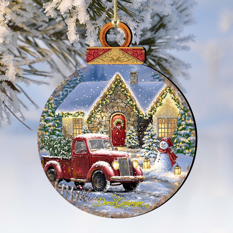 Christmas Light Lane Wooden Ornaments by Gelsinger – Christmas Santa Snowman Decor – 8021039-1926