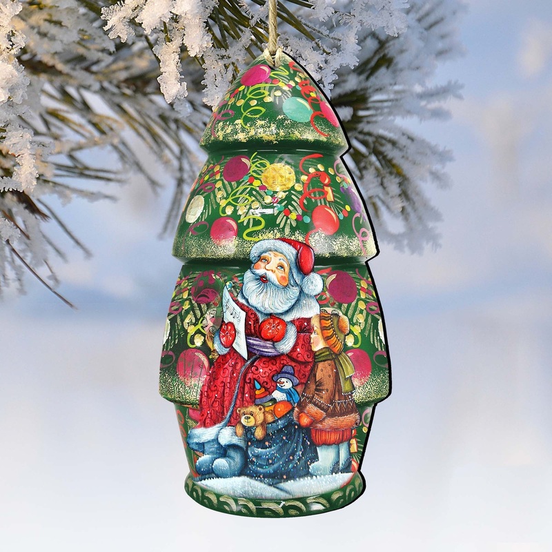 Christmas Tree Doll Wooden Ornaments by G. DeBrekht – Christmas Decor – 8110802