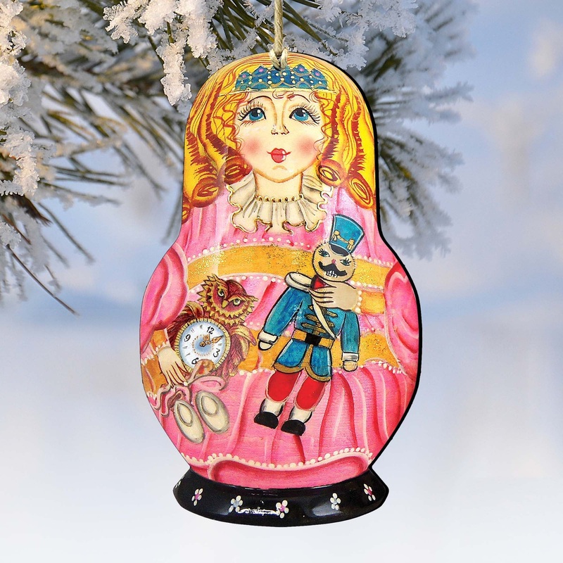 Clara Nutcracker Matreshka Wooden Ornaments by G. DeBrekht – Christmas Decor – 8115152