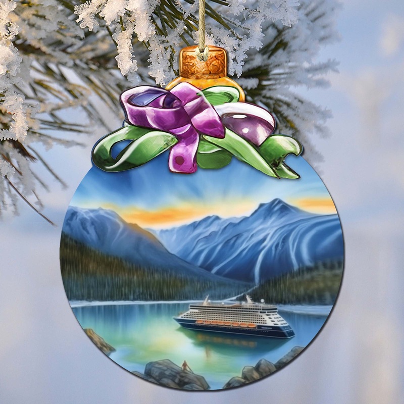 Cruising Alaska’s Mountains Wooden Ornaments by  – Wildlife Holiday Decor – 870031