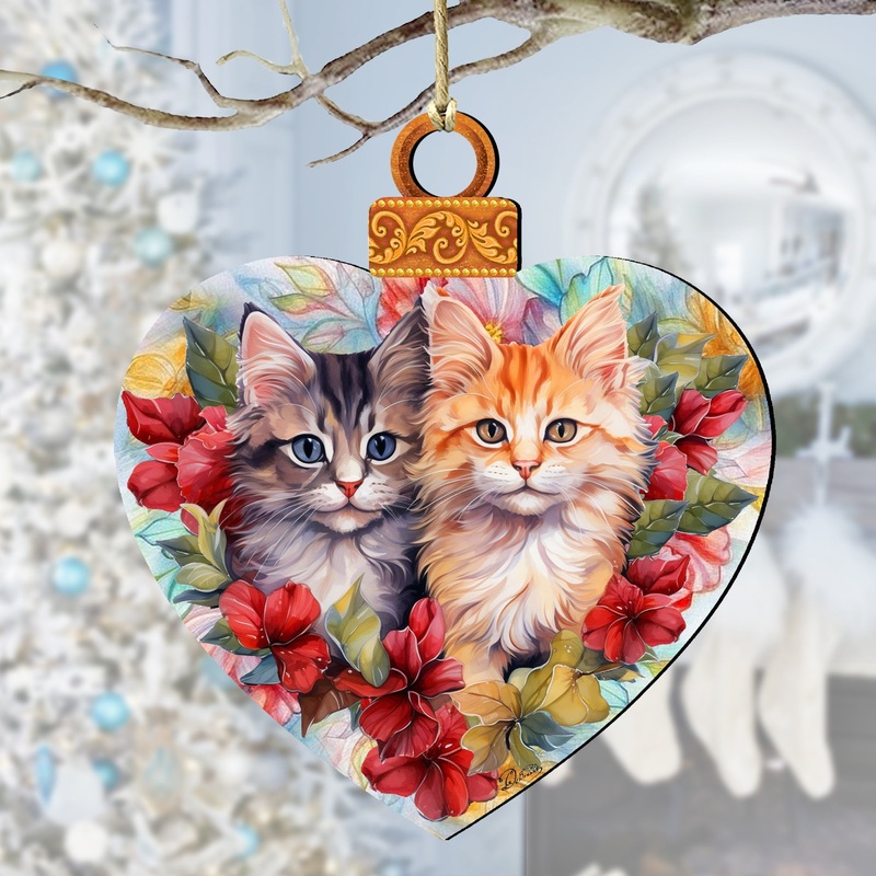 Cute Kittens Wooden Ornaments by G. Debrekht Pets Decor – 8611091